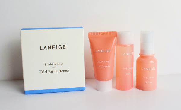 Laneige fresh calming trial kit (3 items) เซ็ตผลิตภัณฑ์เพื่อการบำรุงผิวในยามเช้า ปลุกผิวให้สดชื่น ปรับสมดุลผิว ปลอบประโลม ปลุกผิวที่อ่อนแอให้กลับมาแข็งแรง