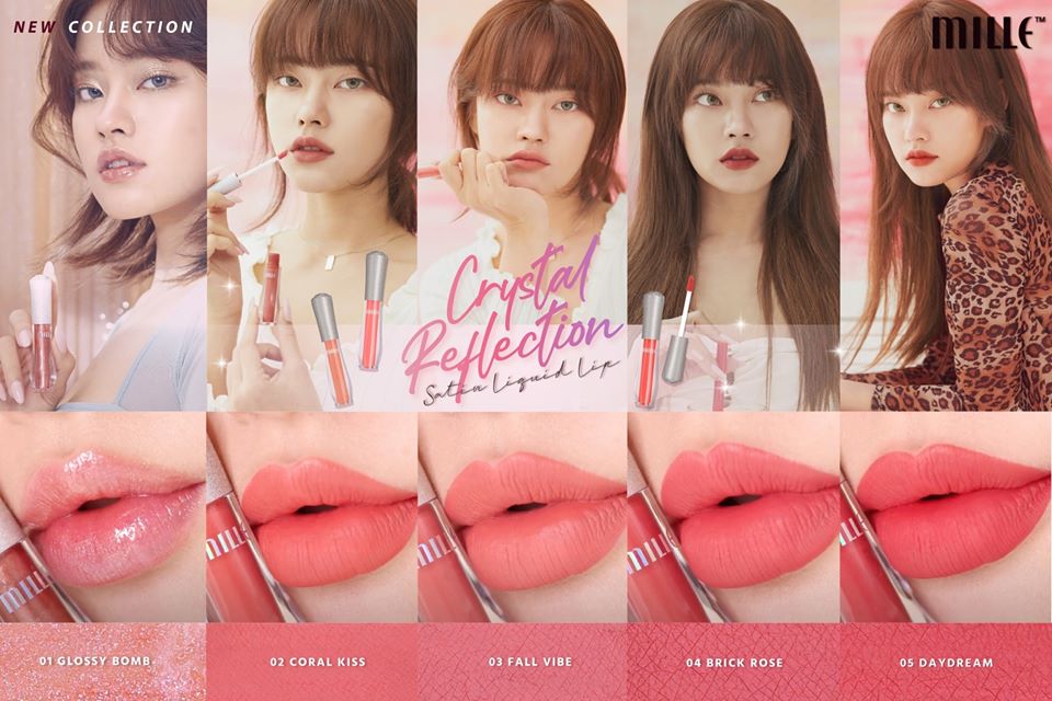 Mille, Mille รีวิว, Mille ราคา, Mille Crystal Reflection Satin Glaze Lip, Mille Crystal Reflection Satin Glaze Lip รีวิว, Mille Crystal Reflection Satin Glaze Lip ราคา, Crystal Reflection Satin Glaze Lip, Mille Crystal Reflection Satin Glaze Lip 1.7ml, Mille Crystal Reflection Satin Glaze Lip #02 Coral Kiss, ลิปแมตต์, ลิปกลอส, ลิปสติก, ลิป