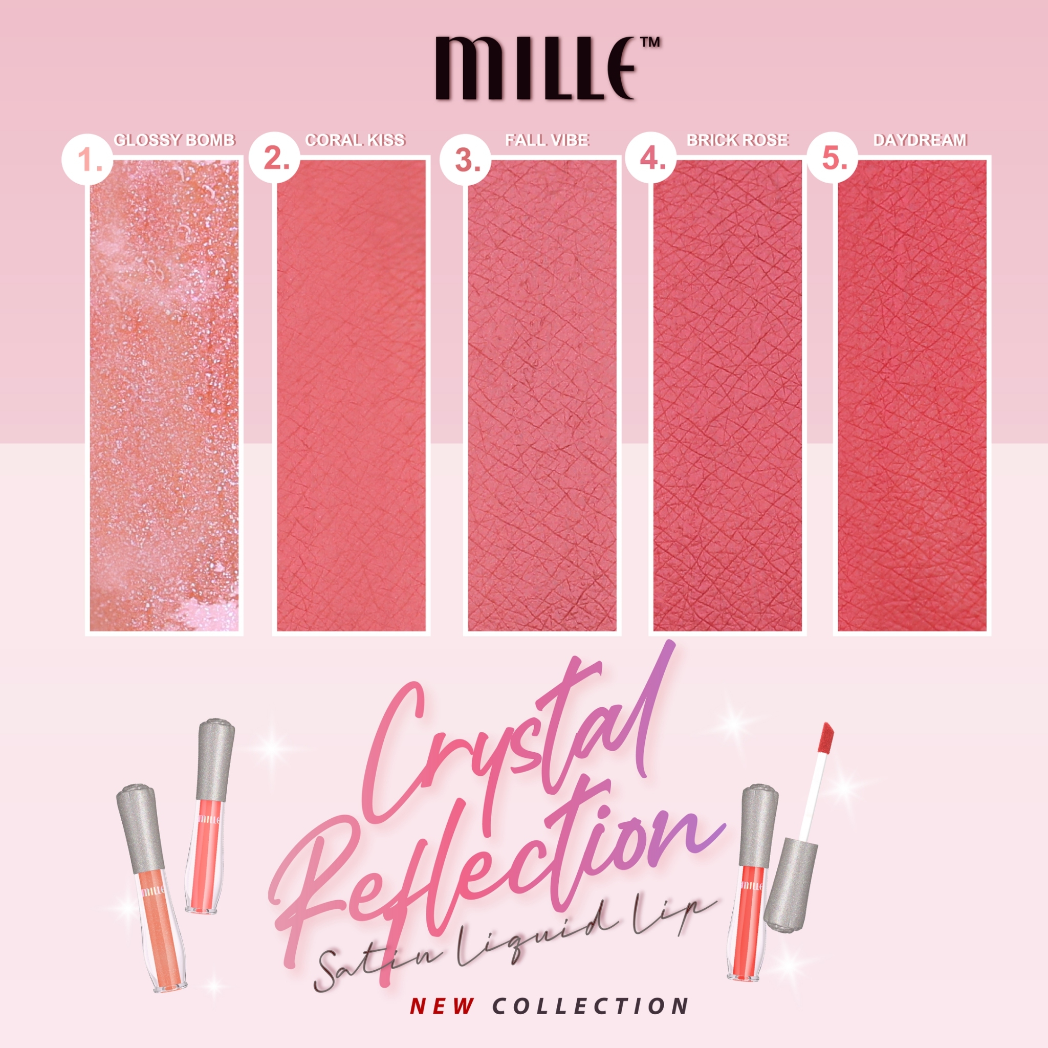 Mille, Mille รีวิว, Mille ราคา, Mille Crystal Reflection Satin Glaze Lip, Mille Crystal Reflection Satin Glaze Lip รีวิว, Mille Crystal Reflection Satin Glaze Lip ราคา, Crystal Reflection Satin Glaze Lip, Mille Crystal Reflection Satin Glaze Lip 1.7ml, Mille Crystal Reflection Satin Glaze Lip #04 Brick Rose, ลิปแมตต์, ลิปกลอส, ลิปสติก, ลิป