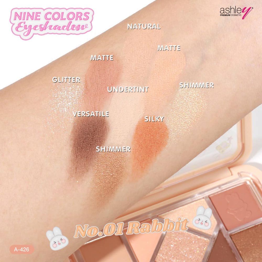A 426 ASHLEY 9 COLORS EYESHADOW No.01 8.4g,ASHLEY ราคา , ASHLEY  รีวิว , ASHLEY ซื้อ , ASHLEY พาเลทแต่งหน้า
